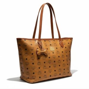 MCM Vintage Cognac Visetos Tote Bag